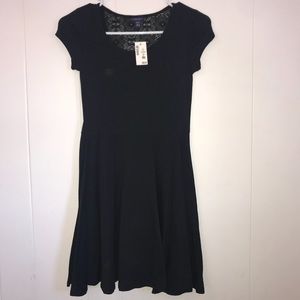 Aero Black Skater Dress with Lace Back